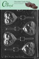 Cybrtrayd V138 Hearts on Heart Lolly Valentine Chocolate Candy Mold