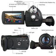 Ordro Full HD Camcorder 1080P Video Recorder (Wi-Fi, Night Vision, 3-inch LCD, 18x Digital Zoom, Max 24.0Megapixels... N4