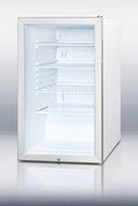 SCR450L7 Commercially listed 20" wide glass door all-refrigerator for freestanding use, auto defrost with a lock...