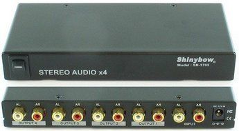 1:4 Shinybow Stereo Audio Distribution Amplifier Splitter