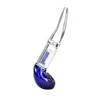 DailyDealsDirect 7&rdquo; Sandblasted Sherlock Glass Blue Smoking Tobacco Percolator Hand Pipe With Black Hard Shell... N2