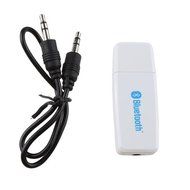 AGPtek&reg; USB Bluetooth Audio Music Receiver Adapter (white) with 3.5mm Stereo Output for Headphones, Portable Speakers... N2