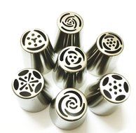 9Snail 7PCS Stainless Steel Russian Tulip Icing Piping Nozzles Pastry Decorating Tips Cake Cupcake Decorator Rose... N3