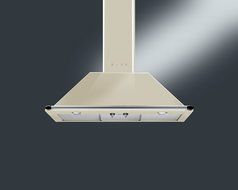 Smeg KT90PU 36" Wall Mount Chimney Range Hood with 600 CFM and 4 Fan Speeds, Cream N2