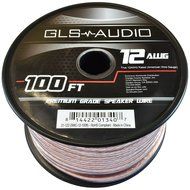 GLS Audio Premium 12 Gauge 100 Feet Speaker Wire - True 12AWG Speaker Cable 100ft Clear Jacket - High Quality...