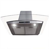 30" Stainless Steel Kitchen Powerful Wall Mount Range Hood Vent Touch Panel Control with Digital Clock