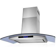 AKDY 36" Stainless Steel Wall Mount Type LED Display Touch Control Panel Kitchen Range Hood w/ Multi-Layer Aluminum... N4