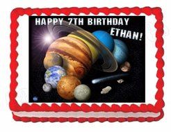 Solar System -Planets -Outer Space edible image party cake topper decoration