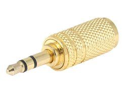 Monoprice Metal 3.5mm Stereo Plug to 3.5mm Stereo Jack Adaptor - Gold Plated
