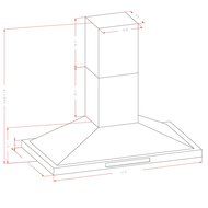 AKDY&reg; 30"/36"/42"/48" Island Mount Stainless Steel Dual LED Display Touch Control Panel Kitchen Range Hood w/... N17