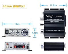 LEPY LP-2020A Digital Mini Hi-Fi Audio Stereo Home Car Amplifier With Power Adapter Black