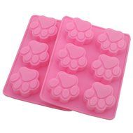 Zicome 6-Cavity Adorable Paw Silicone Mold for Baking Cake, Cookie, Pudding, Jelly and more, Set of 2