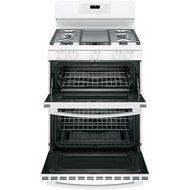 GE JGB860DEJWW 30" White Gas Sealed Burner Double Oven Range - Convection