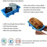 Walfos Nonstick Silicone Bread and Loaf Pan Set of 2, No odor, Easy baking mold for Homemade Cakes, Breads, Meatloaf... N2