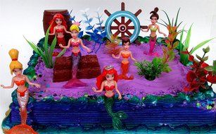 16 Piece Under the Sea MERMAID Themed Birthday Cake Topper Set Featuring Mermaid and Friends Characters and Decorative... N3