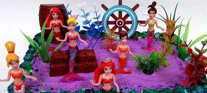 16 Piece Under the Sea MERMAID Themed Birthday Cake Topper Set Featuring Mermaid and Friends Characters and Decorative... N4