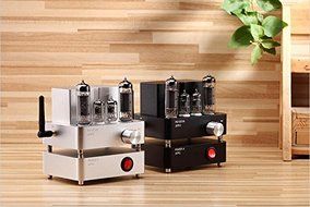 Douk Audio APPJ PA1601A WiFi Smart Mini HiFi Tube Amplifier USB PC/U-disk/SD Card/AUX Input (Silver)