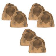 Acoustic Audio B8RS Sandstone 8" Rock Speaker 3 Pair Pack Outdoor Weatherproof Speakers