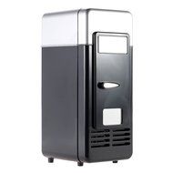 Anself Mini USB Fridge Cooler Warmer Refrigerator for Drink Beverage Cans Red Blue LED Light (Black) N6