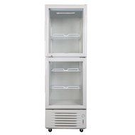 348L Double Door Glass Display Showcase Beer Soda Cola Beverages Cooler Commercial Refrigerator Merchandise Vertical...