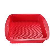 Unicook Nonstick Silicone Square Cake Pan Baking Mold,Baking Tray,Food Grade Silicone,Red N2