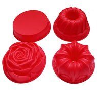 Silicone Bakeware Big Cake Mold With 4 Differet Designs Rose Round Shape Flower Crown Design Pastry Mold Cake... N3
