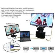 Displayport to HDMI VGA[DP 1.2 Version] LinkS Displayport to HDMI and VGA support 4KX2K and 3.5mm Audio cable... N2