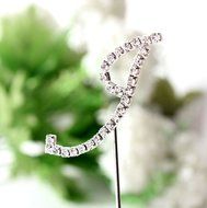 26 English Letters Monogram Decor Crystal Rhinestone Cake Topper Decoration for Birthday Party Wedding - Silver... N6
