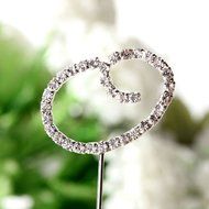 26 English Letters Monogram Decor Crystal Rhinestone Cake Topper Decoration for Birthday Party Wedding - Silver... N9