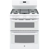 GE JGB860DEJWW 30" White Gas Sealed Burner Double Oven Range - Convection N2