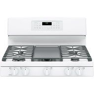 GE JGB860DEJWW 30" White Gas Sealed Burner Double Oven Range - Convection N3