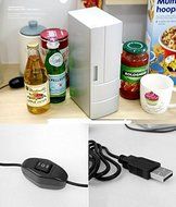 NAMEO Mini USB Fridge, Plug &amp; Play Beverage Drink Cans Cooler Warmer Refrigerator with 2 Switch Modes N2