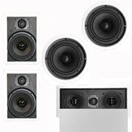 Theater Solutions 5.1 Home Theater 8" and 6.5" Speakers with Center 10" Powered Sub and More TS6W8CL51SET4