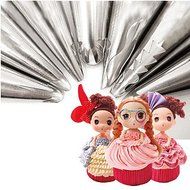 Sher 7 pcs Korean Puff Russian Skirt Shape Stainless Steel Icing Piping Nozzles Pastry Decorating Tips Cupcake... N3