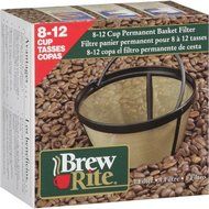 8-12 Cup Permanent Coffee Filter with Stainless-Steel Golden-Mesh, Basket Style