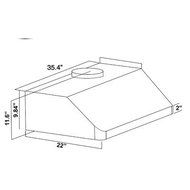 30" 900 CFM Under Cabinet Range Hood Width: 36"