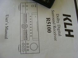 KLH R5100 Surround Sound Receiver w/ Manual, Remote &amp; Cable N7