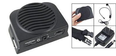 US Plug 7.2-9V Waist-Band Rechargeable Amplifier w Headset Microphone