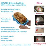 Walfos Nonstick Silicone Bread and Loaf Pan Set of 2, No odor, Easy baking mold for Homemade Cakes, Breads, Meatloaf... N3