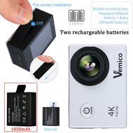Vemico Action Camera 4K30FPS 16MP WIFI 2.0 Inch Screen Waterproof Sports Helmet Cam with Extra 1050 mAh Battery... N12