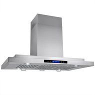 AKDY 36" Stainless Steel Made Island Mount Powerful LED Display Touch Screen Control Cooking Fan Kitchen Range...