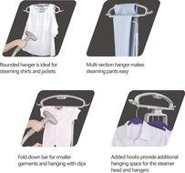 SALAV Professional Series GS42-DJ Black Dual Bar Garment Steamer with Multifunctional Hanger, 1500-watt, Black N12