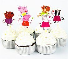 Yunko 24 Pcs Cute Decorative Cupcake Muffin Toppers Wild Animals Zoo Zebra Lion Tiger Elephant Giraffe Baby Shower... N35