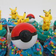 POKEMON GO 14 Piece Birthday CUPCAKE Topper Featuring Random Pokemon Figures, Poke Balls, and More N5