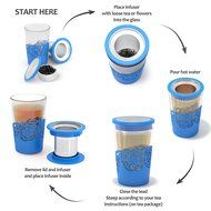 Silibake Loose Leaf Tea Infuser Brewing System Cup with Removable Stainless Steel Steeper Strainer Basket N7