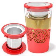 Silibake Loose Leaf Tea Infuser Brewing System Cup with Removable Stainless Steel Steeper Strainer Basket N8