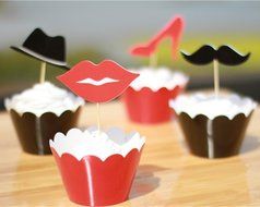 Yunko 24 Pcs Cute Decorative Cupcake Muffin Toppers Wild Animals Zoo Zebra Lion Tiger Elephant Giraffe Baby Shower... N42