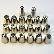 TANGCHU Russian Piping Tips 28PCS/SET Stainless Steel Large Size Icing Syringe Set Ball Nozzles DIY Coupler Nozzle... N7