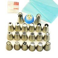 TANGCHU Russian Piping Tips 28PCS/SET Stainless Steel Large Size Icing Syringe Set Ball Nozzles DIY Coupler Nozzle... N10