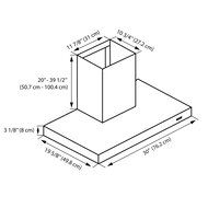 Ancona Rectangle Stainless Steel 450 CFM Wall Mount Range Hood, 30-Inch N3